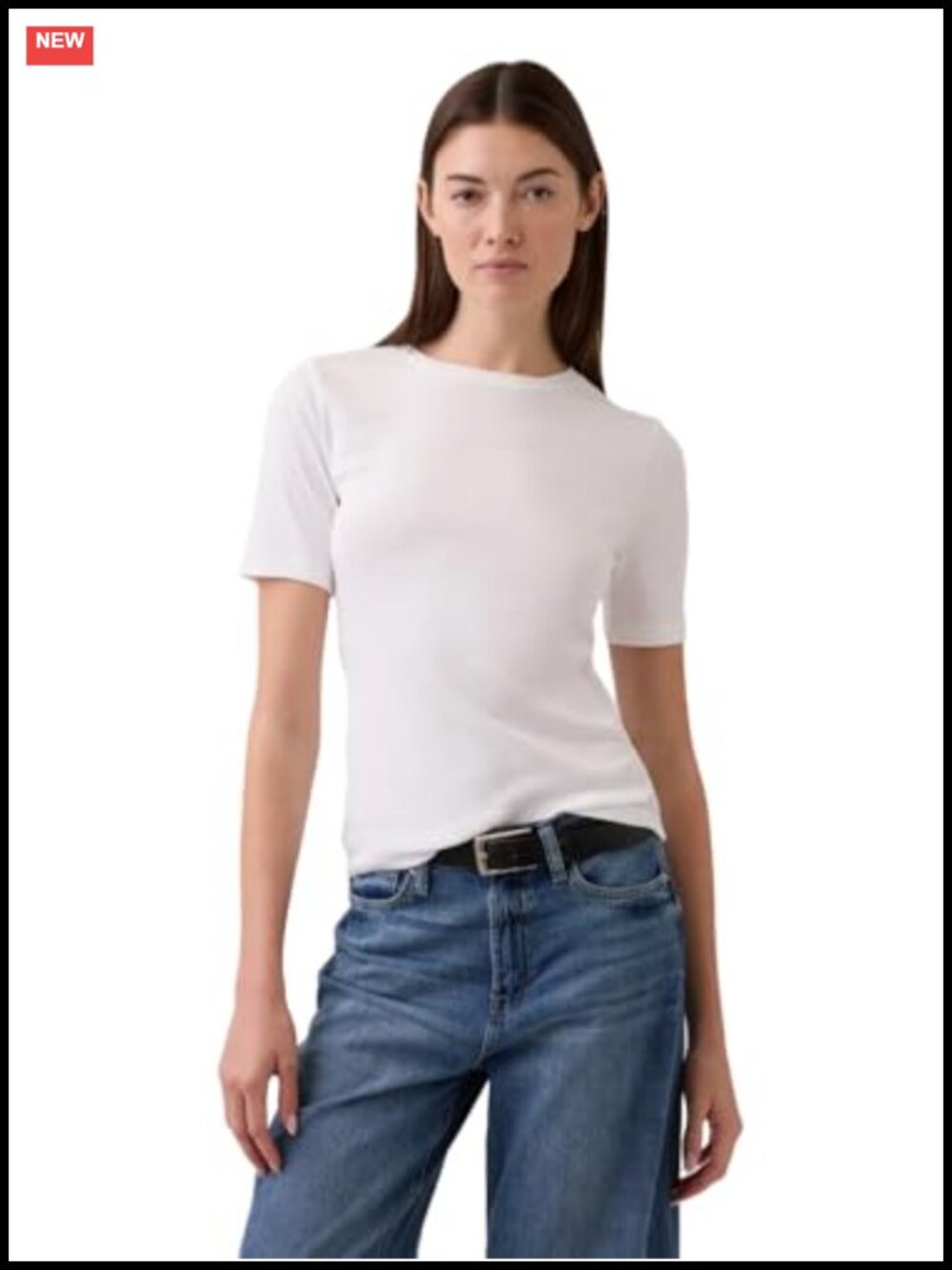 GAP Women's Short Sleeve Crewneck Knit Top - Cotton Modal Blend